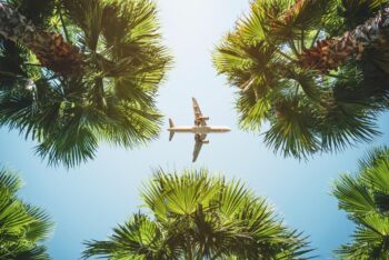 Vol d'avion et vacances tropicales