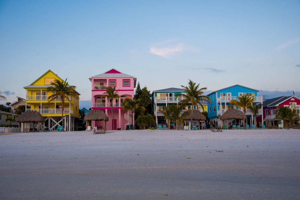 Maisons colorés en Floride