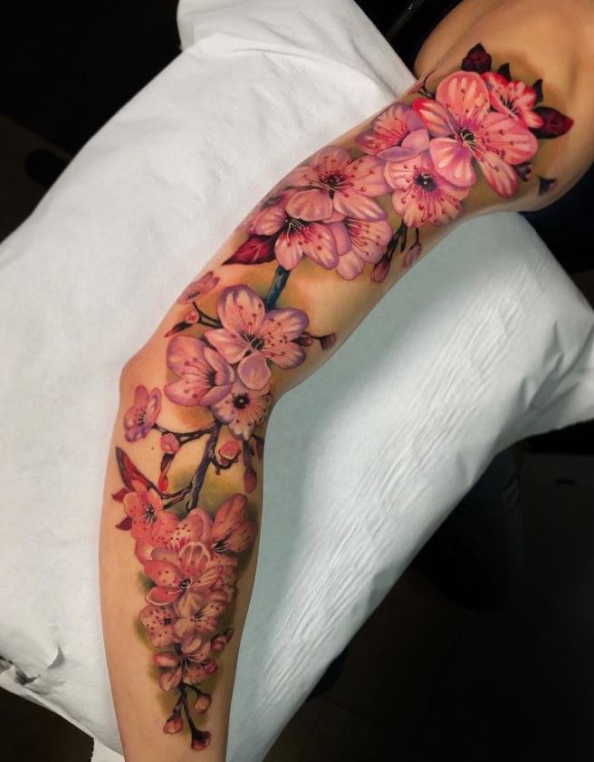 tatouage fleurs de cerisier