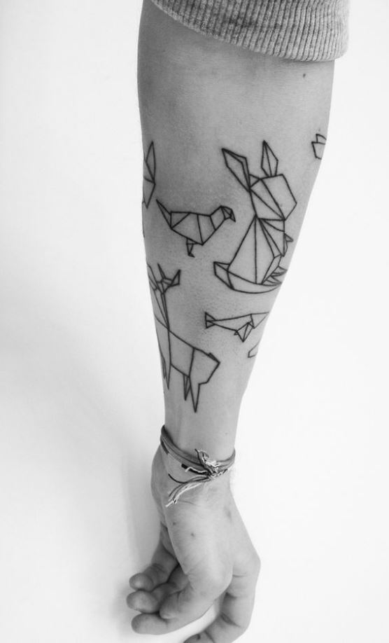 tatouage Origami 