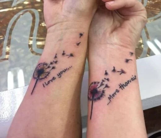 60 Tatouage Couple Fleurs De Pissenlit Et Phrase Pinterest 520x446.jpg