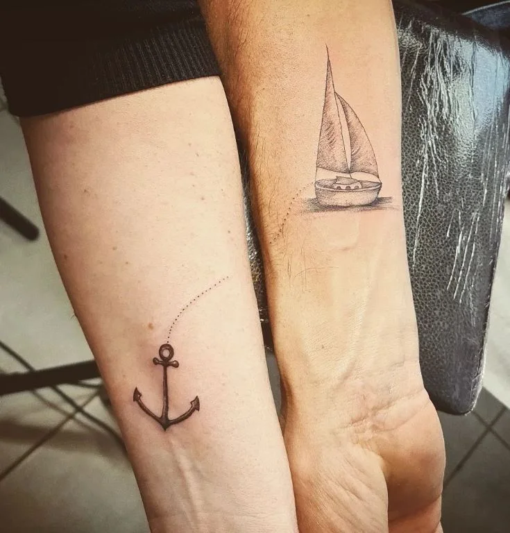 67 Tatouage Couple Bateau Et Ancre Instagram Sevinktattoo.jpg