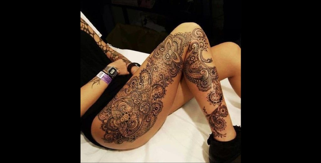 A Nouveau Marco Manzo Tatouage Avec De La Dentelle Jambe 1024x521