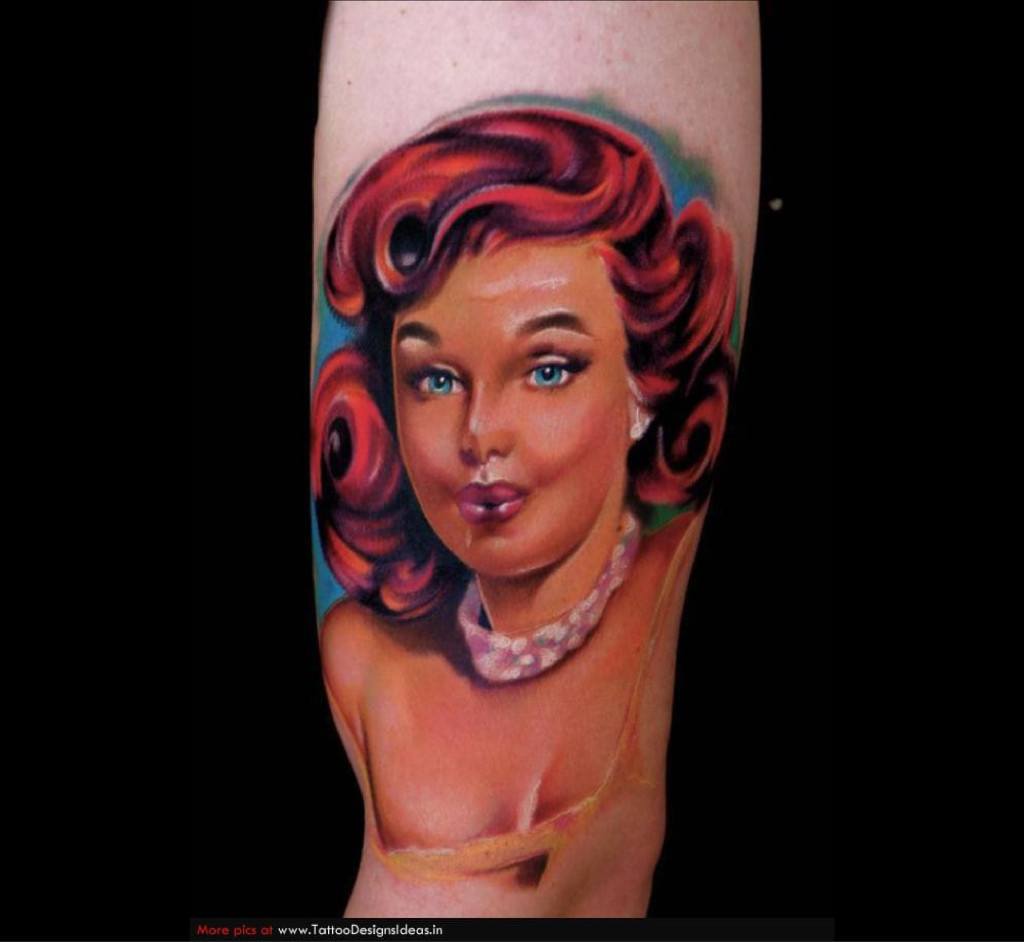 Tatoue Par Mike Demasi Une Pin Up Sur Le Bras 1024x942